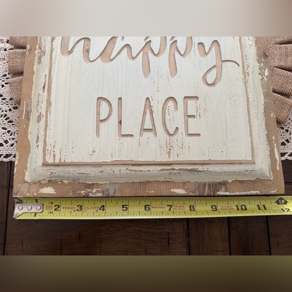 Rustic Cream and Brown Wall Art - 'This Is Our Happy Place' - Picture 5 of 5